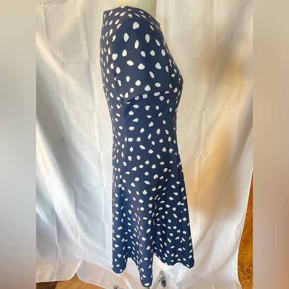 Elegant Navy Polka Dot Dress women’s size 8 - Picture 7 of 9